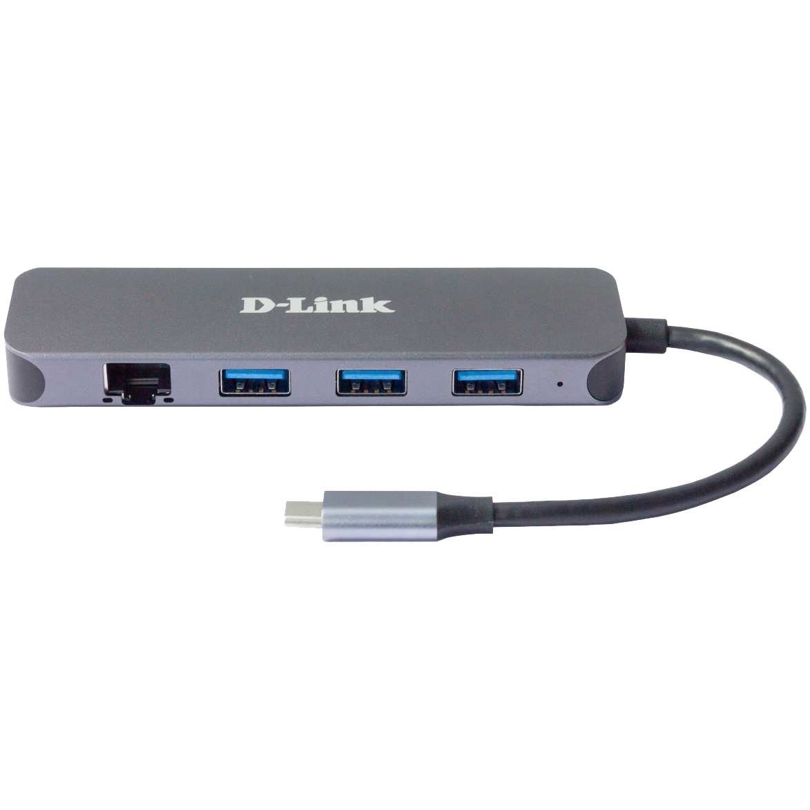 HUB USB D-LINK DUB-2334, USB Type C, cablu 10 cm, metalic, argintiu
