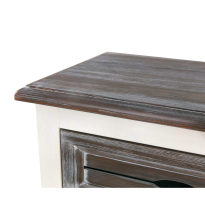 Comoda TV Mobarta, Lemn Masiv, 3 compartimente, Alb/Maro, 80 x 38 x 90 cm