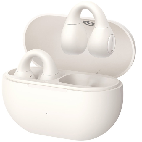 RESIGILAT - Casti Open-Ear Baseus Bass 15 Clip, True Wireless, Bluetooth 5.4, Dual-Mic ENC, Autonomie 30 ore, Alb