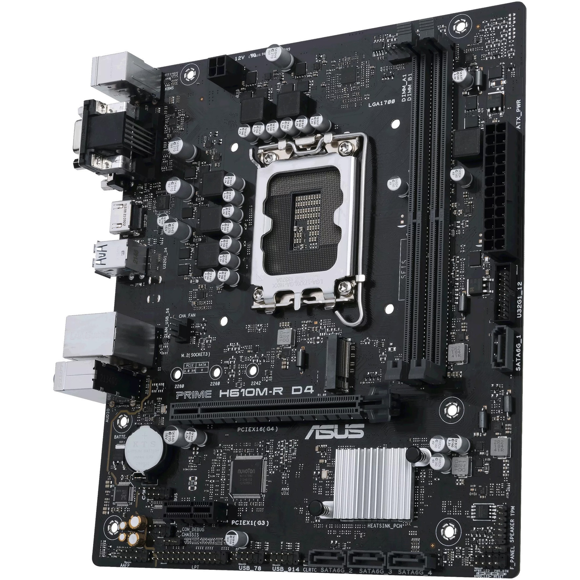 Placa de baza Asus Prime H610M-R D4-SI, LGA 1700, 2xDDR4, Negru, Micro-ATX