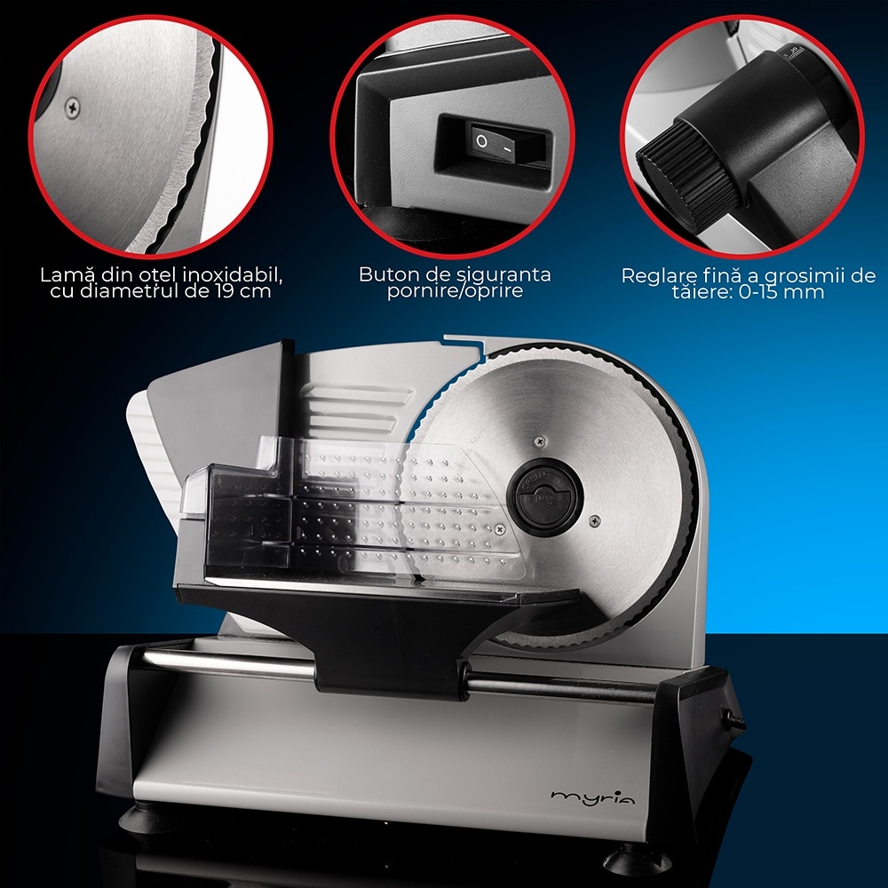 Feliator MYRIA MY4477, 150W, grosime feliere 0-15 mm, argintiu-negru