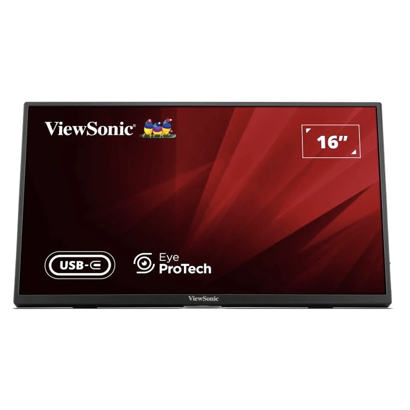 Monitor Portabil IPS LED ViewSonic 15.6" VA1650, Full HD 1920 x 1080, HDMI, Boxe Negru