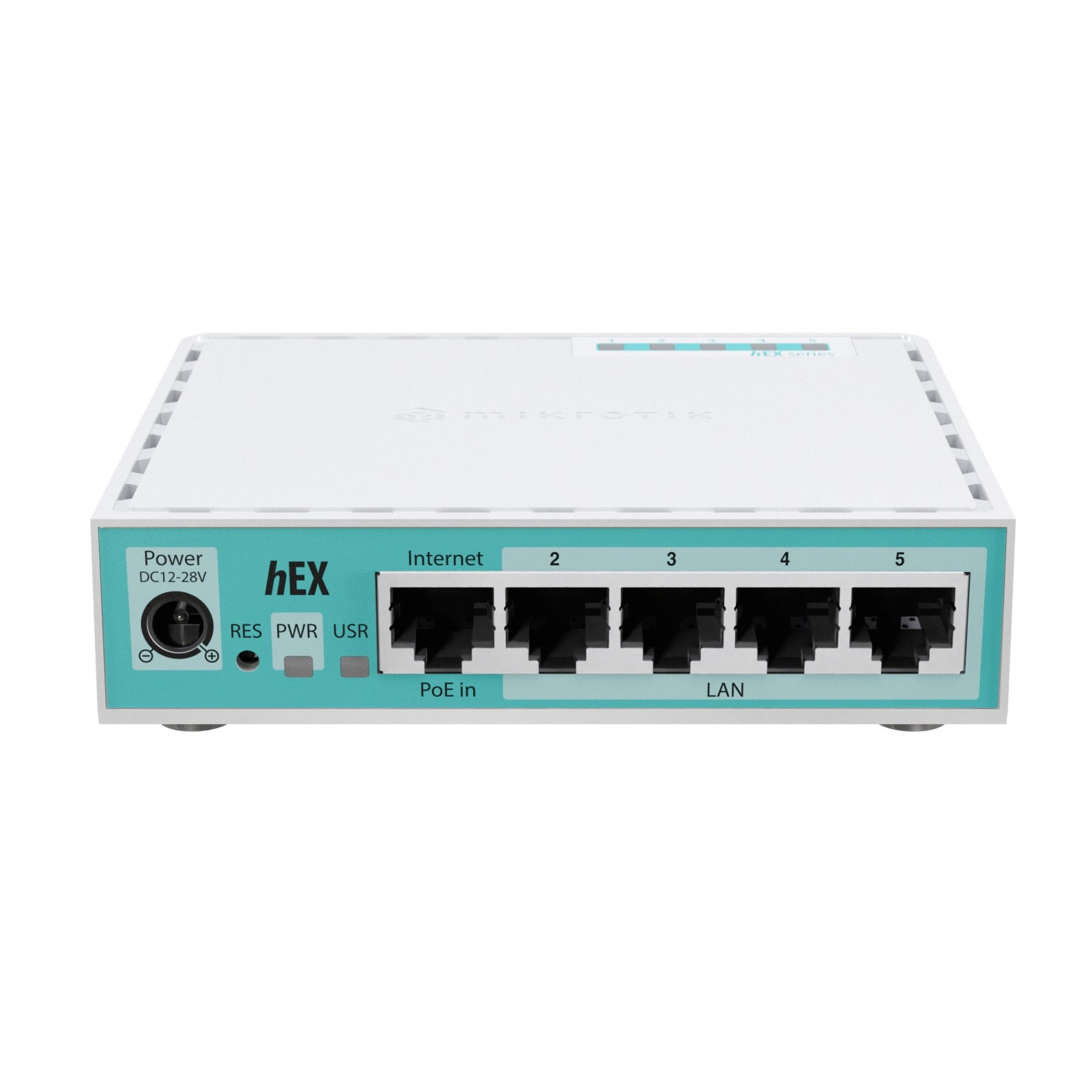 Router hEX, 5 porturi Gigabit, USB, PoE IN - MikroTik E50UG