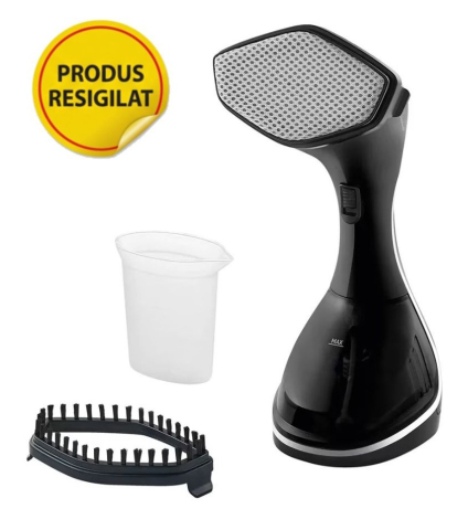 Resigilat Aparat de calcat vertical Beko STM4116B, 1600 W, 230 ml, 25 g/min, Sistem Anti-Calcar, Display LCD, Recipient detasabil, AntiPicurare, Negru